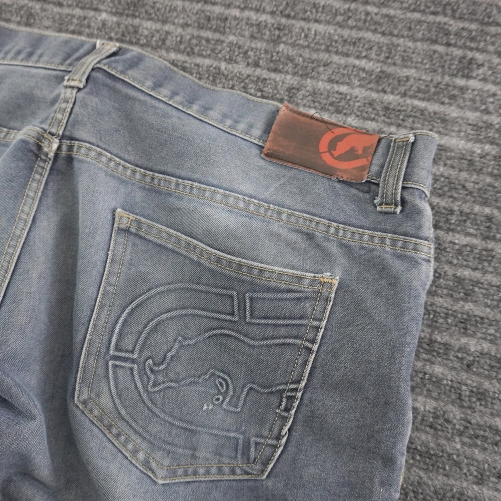 Vintage Ecko Unltd Jeans Mens 40 Blue Athletic Fit Rhino Logo Denim